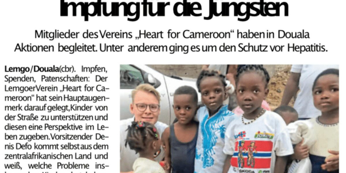 „Impfung für die Jüngsten” — Heart for Cameroon in der Zeitung